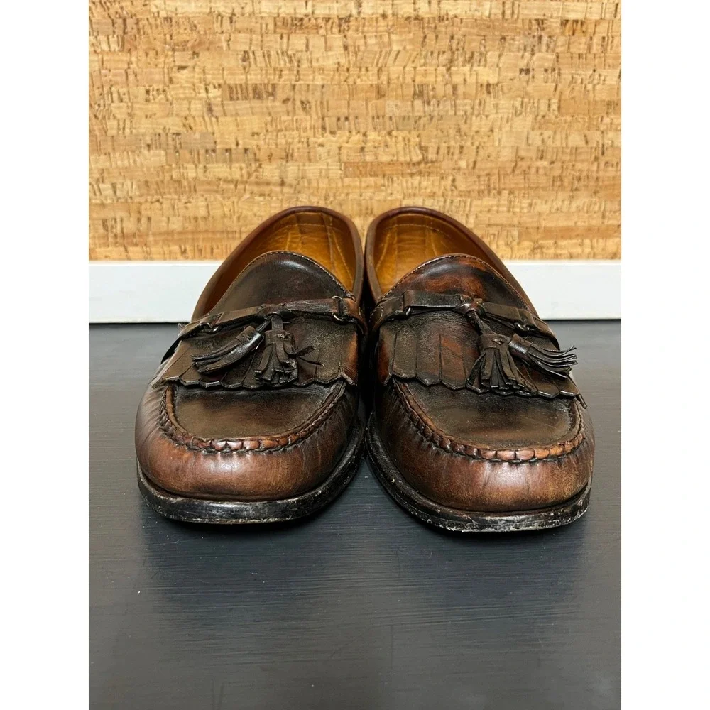 Vintage FootJoy Tassel‎ Kiltie Loafers Mens 12D Brown Leather Made USA Golf